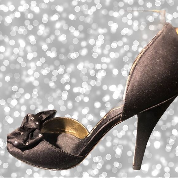 Nina black evening heels with a little sparkle - Picture 5 of 7